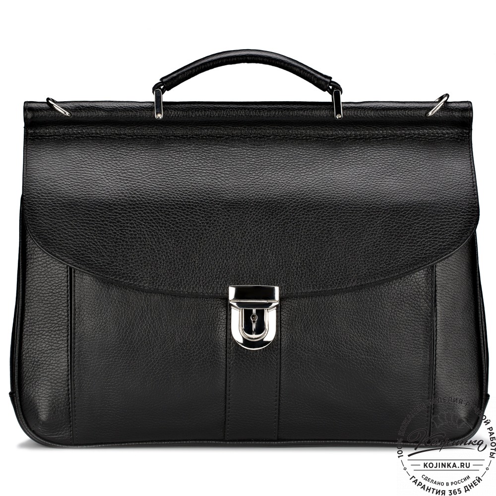 Кожаный портфель "Руби" (чёрный)